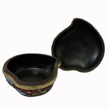 Chinese Mix Color Red Resin Lacquer Peach Shape Box Display Art ws2569S
