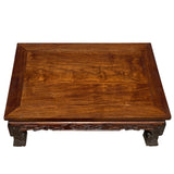 Brown Rosewood Oriental Scroll Carving Rectangular Display Table Stand ws2127S
