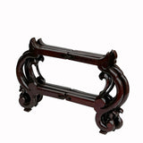 11.5" Chinese Brown Wood Round Fold Large Vase Stand Display Easel ws2967S