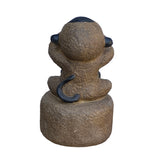 Black Gray Brown Two Colors Stone Monkey Ape See No Evil Figure cs7115S