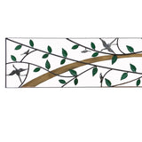 Long Rectangular Metal Green Leaves Pattern Wall Panel Frame Art cs7289S