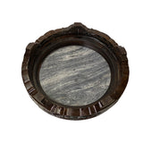 6.25" Oriental Brown Wood Marble Round Table Top Stand Riser ws2902AS