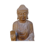 Chinese Oriental Stone Sitting Buddha Amitabha Shakyamuni Statue cs7223S