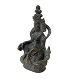 Distressed Marks Bronze Color Metal Zambala Fortune Deity Statue ws2408S