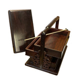 Chinese Oriental Natural Zitan Wood Wedding Basket Box ws2548S