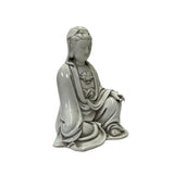 Small Vintage Finish Off White Color Porcelain Kwan Yin Statue ws2963S