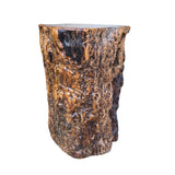 Raw Wood Rough Grain Finish Irregular Shape Short Stool Table cs7539S