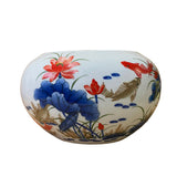Asian Chinese Porcelain Lotus Fishes Accent Round Bowl Display ws2591S