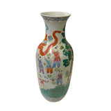 Vintage Chinese Ceramic White Porcelain Color People Graphic Vase ws2829S