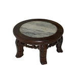 5" Oriental Brown Wood Marble Round Table Top Stand Riser ws2851AS