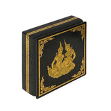 Black Golden Thai Lady Graphic Square Storage Accent Box ws2639S