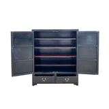 Asian Black Color Moon Face Hardware Side Table Shoes Cabinet cs7484S