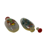 2 x Chinese Glass Snuff Bottle Oriental Scenery Mask Graphic ws2780S