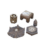 Chinese Gray Brown Hexagon Pagoda Top Stone Lamp Garden Lantern cs7376S