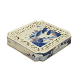 Chinese Blue White Scenery Porcelain Coaster Stand Soap Holder ws2285S