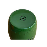 Oriental Double Coin Pattern Solid Green Porcelain Round Stool cs7559S