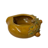 Handmade Chinese Ceramic Distressed Yellow Peach Shape Bowl ws2077S
