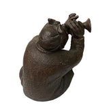Chinese Distressed Brown Rough Marks Ceramic Clay Man Art Figure ws2473S