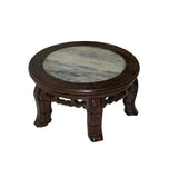 6" Oriental Brown Wood Marble Round Table Top Stand Riser ws2851BS