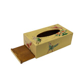 Yellow Butterflies Flowers Rectangular Shape Container Tissue Box ws2583S