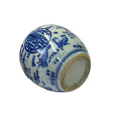 Oriental Handpaint Butterflies Small Blue White Porcelain Ginger Jar ws2310S