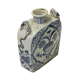 Vintage Chinese Blue White Porcelain Small Square Flat Vase ws2661S