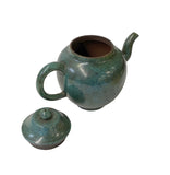 Chinese Teal Blue Glaze Yixing Zisha Clay Teapot Display Art ws2588S