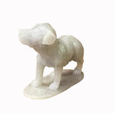 Chinese White Jade Color Stone Puppy Dog Display Figure ws2388S