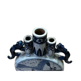 Chinese Blue White Porcelain Round Flat Body People Theme Vase ws2989S