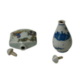 2 x Chinese Porcelain Snuff Bottle Blue White Color Scenery Graphic ws2457S