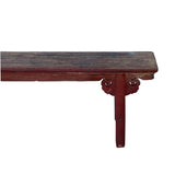 Vintage Brick Red Rural Village Rustic Slim Wood Seating Bench cs7359S