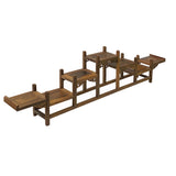 Brown Wood Bridge Step Shape Table Top Curio Display Easel Stand ws2857S