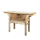 Chinese Vintage 2 Doors  Raw Wood Rustic Low Side Table cs7167S