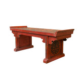 Chinese Distressed Red Dragons Graphic Rectangular Stand Display ws1899S