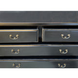 Oriental Black Lacquer 4 Drawers Sideboard Credenza Dresser Cabinet cs7521S