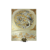 Small Chinese Oriental Off White Dragon Phoenix Mirror Jewelry Box ws2826S