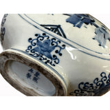 Chinese Blue White Porcelain Oval Flat Body People Theme Vase ws2992S