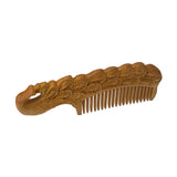 Set of 2 Chinese Brown Handmade Wood Simple Flat Top Combs ws2526S