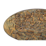 Chinese Vintage Relief 8 Immortals Oval Shape Wood Wall Art cs7290S