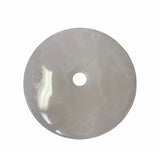 Chinese Natural Stone Round White Fengshui Plaque Display ws1839S