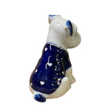 White Blue Color Glaze Ceramic Puppy Dog Deco Figure ws2743S