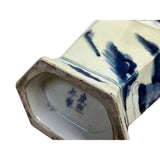 Chinese Blue White Porcelain Rhomboid Hexagon Scenery Vase ws3006S