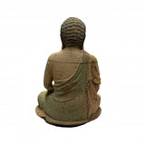 Rustic Wood Sitting Gautama Amitabha Shakyamuni Buddha Statue ws2708S