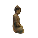 Rustic Wood Sitting Gautama Amitabha Shakyamuni Buddha Statue ws2734S