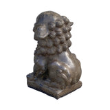 Chinese Distressed Brown Rough Marks Fengshui Foo Dog Lion Figure cs7364S