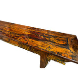 Chinese Vintage Distressed Orange Drawers Long Console Foyer Altar Table cs7570S