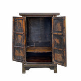 Chinese Vintage Distressed Color Scenery Graphic Dresser Cabinet cs7064S