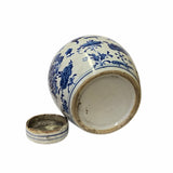 Chinese Oriental Small Blue White Birds Flowers Porcelain Ginger Jar ws1870S