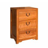 Oriental Brown Stain 3 Drawers End Table Nightstand Cabinet cs7105S