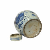 Chinese Oriental Small Blue White Birds Flowers Porcelain Ginger Jar ws1857S
